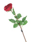 Artificial 72cm Single Stem Fully Open Deep Red Rose